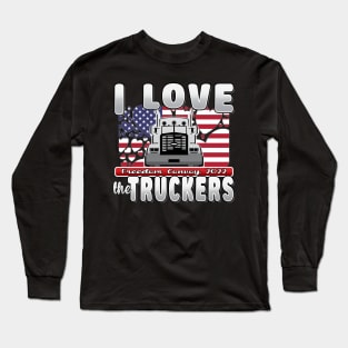 SUPPORT TRUCKERS - USA TRUCKERS FOR FREEDOM CONVOY USA FLAG - FREEDOM CONVOY 2022 -FLAG Long Sleeve T-Shirt